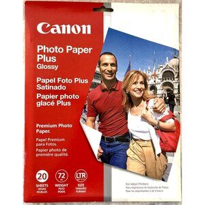 Canon Photo Paper Plus Glossy 8.5”x11” Premium Paper Inkjet 20 Sheets NEW SEALED